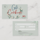 Cadeaubon voor bedrijven visitekaartje (Voorkant / Achterkant)