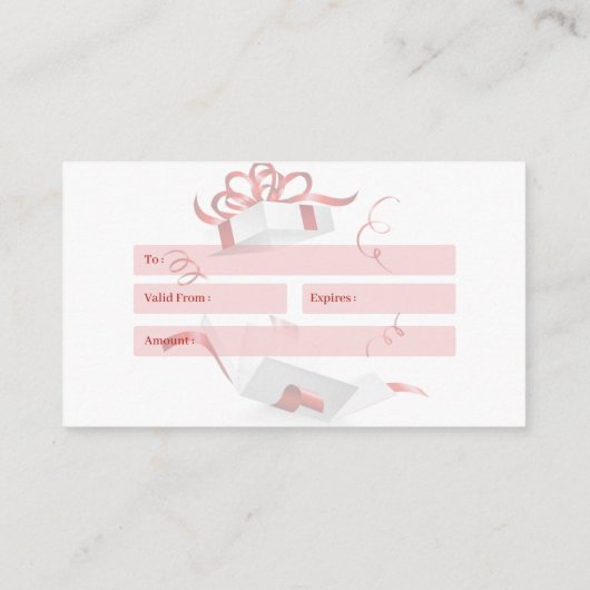 Cadeaubon voor bedrijven visitekaartje (Achterkant)