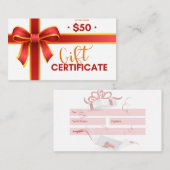 Cadeaubon voor bedrijven visitekaartje (Voorkant / Achterkant)