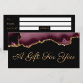 cadeaubon voor burgundy agate (Voorkant / Achterkant)