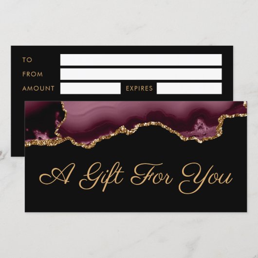 cadeaubon voor burgundy agate (Voorkant / Achterkant)