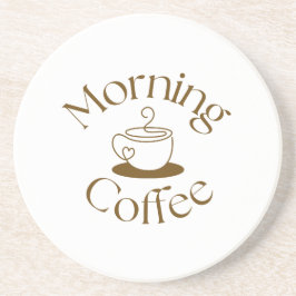 Cadeaubon voor collega die van ochtendkoffie houdt zandsteen onderzetter