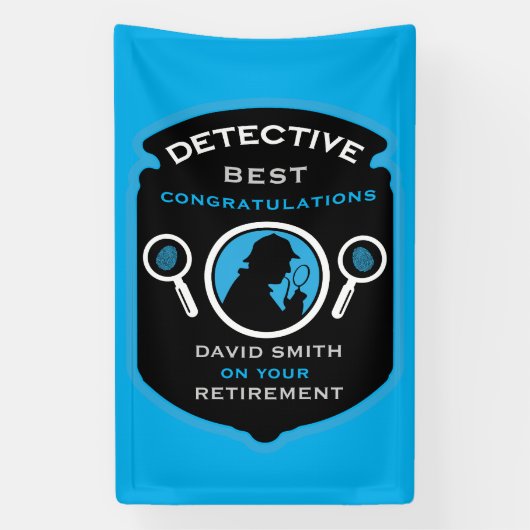 Cadeaubon voor detective met pensioen spandoek (Verticaal)
