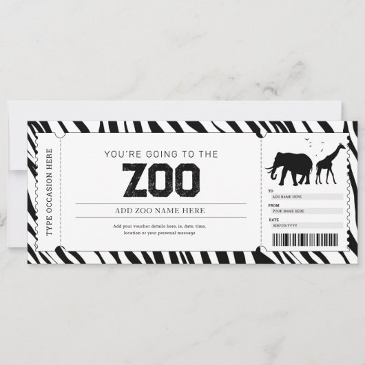 Cadeaubon voor dierentuinreis kaart (Voorkant)