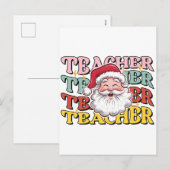 Cadeaubon voor docent | Kerstman Docent Feestdagenkaart (Voorkant / Achterkant)