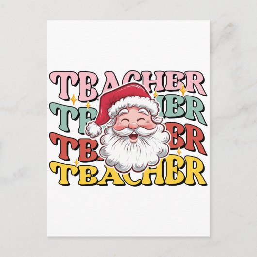 Cadeaubon voor docent | Kerstman Docent Feestdagenkaart (Voorkant)
