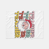 Cadeaubon voor docent | Kerstman Docent Fleece Deken (Voorkant (Horizontaal))