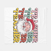 Cadeaubon voor docent | Kerstman Docent Fleece Deken (Voorkant (Horizontaal))