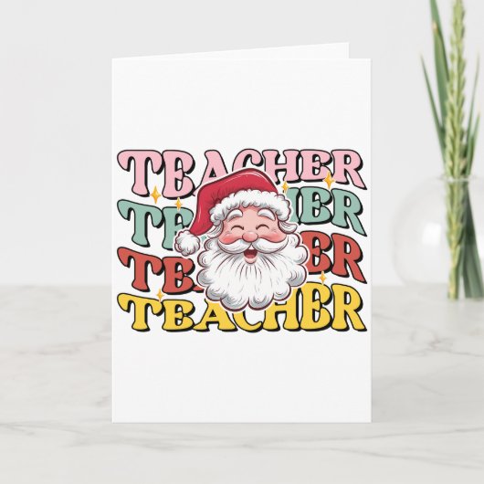 Cadeaubon voor docent | Kerstman Docent Kaart (Voorkant)