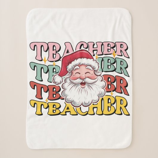 Cadeaubon voor docent | Kerstman Docent Sherpa Deken (Voorkant)