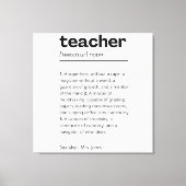 Cadeaubon voor docenten - Cadeau voor definitie va Canvas Afdruk (Voorkant)
