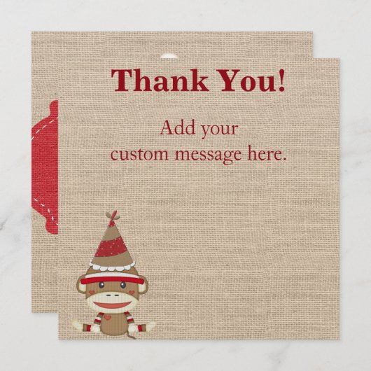 Cadeaubon voor een apenkapleutel met contactdoos H Bedankkaart (Voorkant / Achterkant)