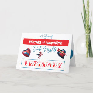 cadeaubon voor een februari date nacht bedankkaart