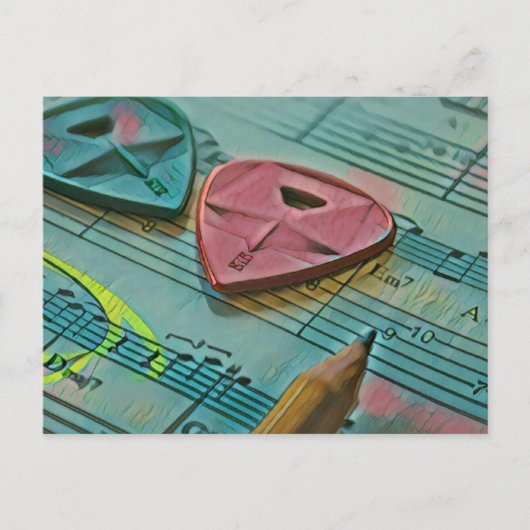 Cadeaubon voor een gitarist briefkaart (Voorkant)