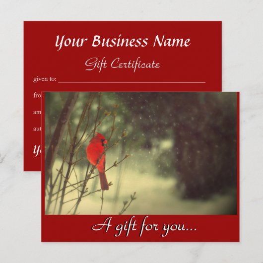 Cadeaubon voor feestdagen briefkaart (Voorkant / Achterkant)