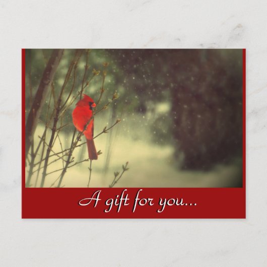 Cadeaubon voor feestdagen briefkaart (Voorkant)