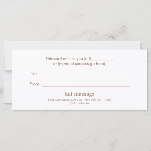 Cadeaubon voor Floral Spa Salon Gold Waterverf (Achterkant)