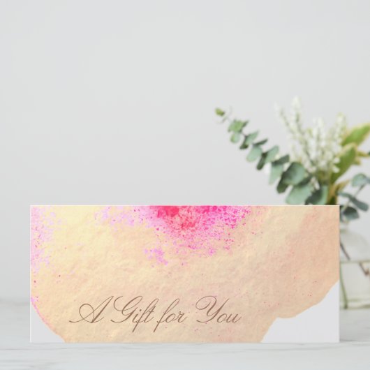 Cadeaubon voor Floral Spa Salon Gold Waterverf (Staand voorkant)