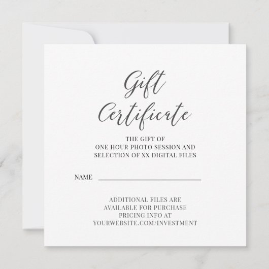 Cadeaubon voor fotograaf (Achterkant)