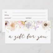 cadeaubon voor gedroogde bloemen (Voorkant / Achterkant)