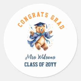 Cadeaubon voor juffen kleuterschool afstudeercadea ronde sticker