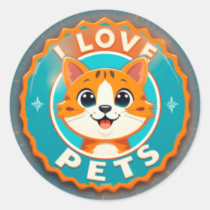 🐱 Cadeaubon voor kattenliefhebbers voor huisdiere Ronde Sticker