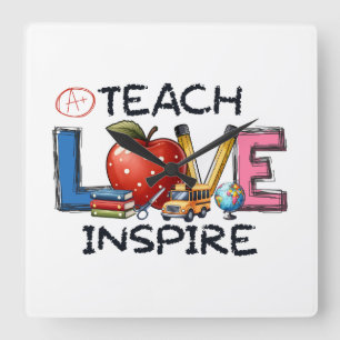 Cadeaubon voor leerkrachten   Liefde en inspiratie Vierkante Klok