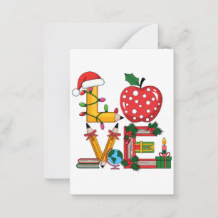 Cadeaubon voor leerkrachten Liefde Potlood Apple Notitiekaartje