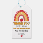 Cadeaubon voor leraar – Bedankt Regenboogontwerp Cadeaulabel (Voorkant)