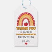 Cadeaubon voor leraar – Bedankt Regenboogontwerp Cadeaulabel (Achterkant)