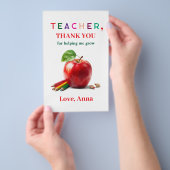 Cadeaubon voor leraar - Flyer met bedankbericht (Hand)