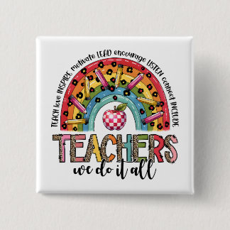 Cadeaubon Voor Leraar | Leraren Doen Alles Vierkante Button 5,1 Cm