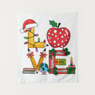 Cadeaubon Voor Leraar Liefde Potlood Appel Boeke Wandkleed