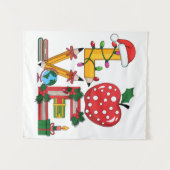 Cadeaubon Voor Leraar | Liefde Potlood Appel Boeke Wandkleed (Voorkant (horizontaal))