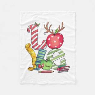 Cadeaubon Voor Leraar Liefde Potlood Appel Fleece Deken