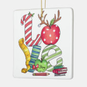 Cadeaubon Voor Leraar | Liefde Potlood Appel Keramisch Ornament (Links)