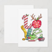 Cadeaubon Voor Leraar | Liefde Potlood Appel Notitiekaartje (Voorkant / Achterkant)