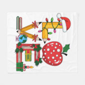 Cadeaubon Voor Leraar | Liefde Potlood Apple Boeke Fleece Deken (Voorkant (Horizontaal))