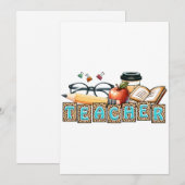 Cadeaubon voor leraar | Potlood leraar Feestdagenkaart (Voorkant / Achterkant)