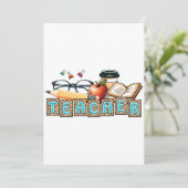 Cadeaubon voor leraar | Potlood leraar Feestdagenkaart (Staand voorkant)