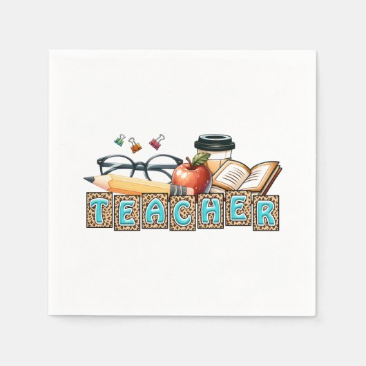 Cadeaubon voor leraar | Potlood leraar Servet (Voorkant)