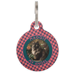 Cadeaubon voor lieve kattencatmoeder met Gingham-p Huisdierpenning