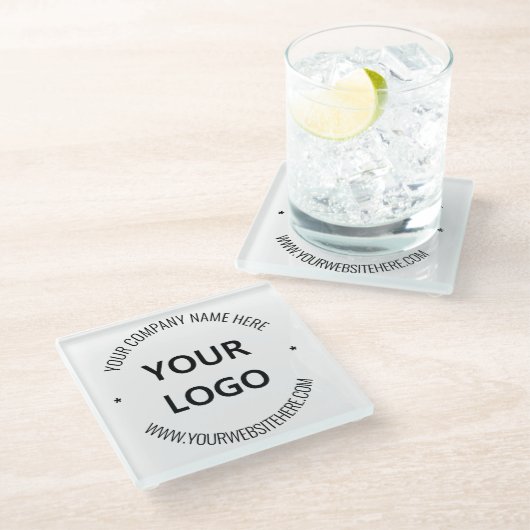 Cadeaubon voor Logo en tekstglas Onderzetter (Schuin)