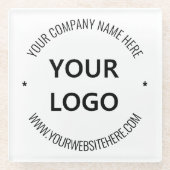 Cadeaubon voor Logo en tekstglas Onderzetter (Voorkant)