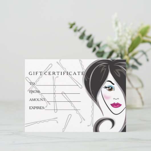 cadeaubon voor meisjeshaarsalon (Staand voorkant)