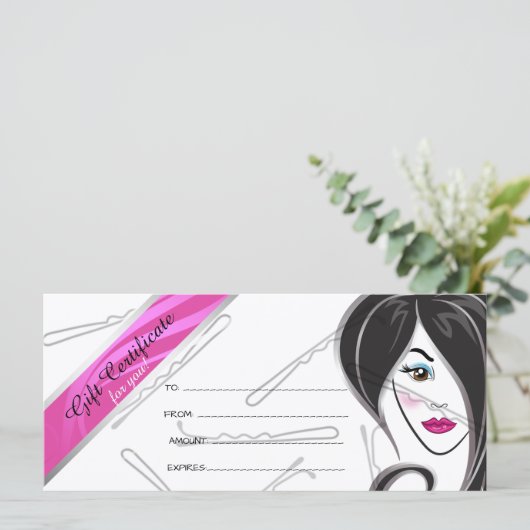 cadeaubon voor meisjeshaarsalon (Staand voorkant)