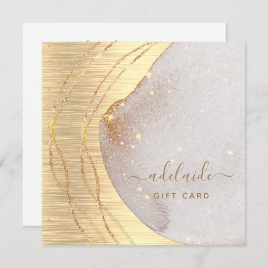 Cadeaubon voor modern Gold Glitter Hair Stylist (Voorkant / Achterkant)