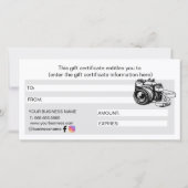 Cadeaubon voor moderne camerafotograaf (Achterkant)