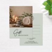 Cadeaubon voor moderne spa-massagetherapeut visitekaartje (Bureau)