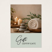 Cadeaubon voor moderne spa-massagetherapeut visitekaartje (Voorkant)